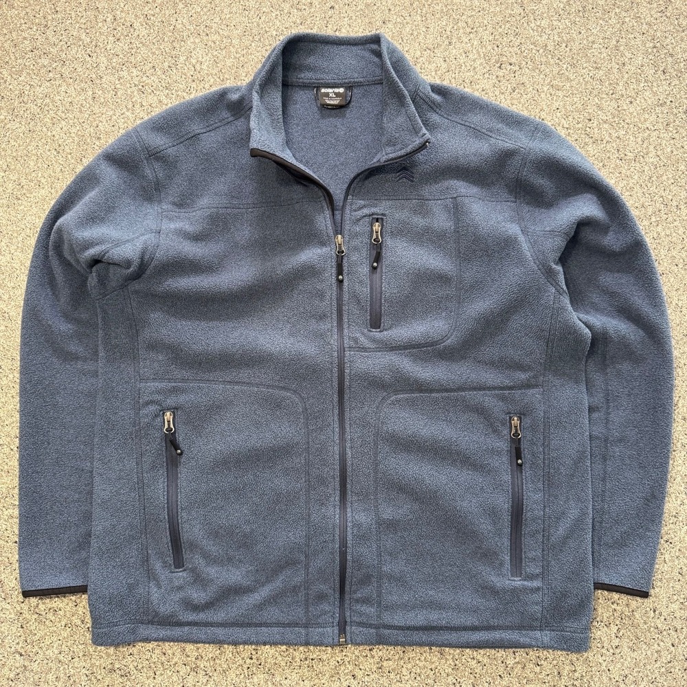 Solaris Fleece  Jacket Mens XL Blue Full Zip Mock Neck Outdoor